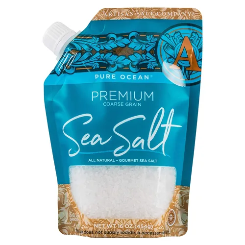 Miniatura 21 de SaltWorks Ancient Ocean sal rosa del Himalaya, fina, bolsa artesanal con surtidor de vertido; 16 onzas