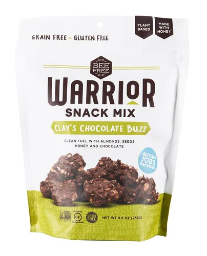 BeeFree Warrior Mix Granola sin gluten – Bocadillos de granola suaves y gruesos, granola paleo, baja en carbohidratos, sin granos, sin conservantes,