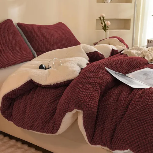 Miniatura 16 de LLanCL Juego de edredón de diseño jacquard 3D, ultra suave, cálido, tamaño individual, felpa de piel sherpa, juego de 2 piezas de ropa de cama