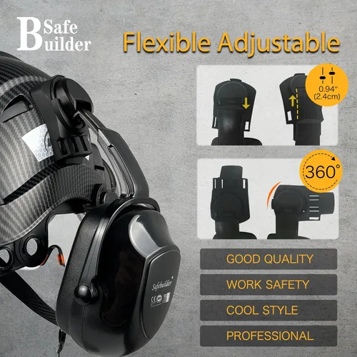 Miniatura 8 de SAFEBUILDER Casco de Seguridad Industrial con Visera Orejeras Casco Duro con Visera Cascos Duros Ventilados Trabajo de Construcción Protección