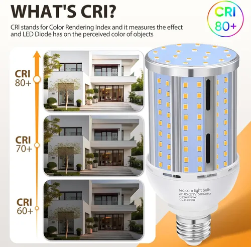 Miniatura 4 de Bombilla LED de Maíz de 44W (Paquete de 2), Sin Ventilador, (Equivalente a 390 Vatios) Base E26/E39 Mediana/Mogul Grande, Lámpara LED COB 3000K