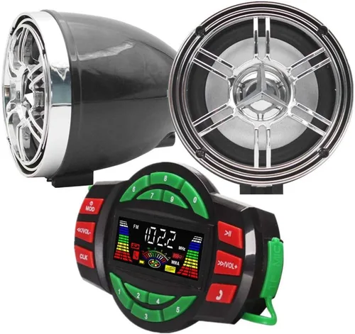 Miniatura 9 de XYC Amplificador Bluetooth de 12 V UTV ATV Sistema de sonido Altavoces manos libres FM Sistema de audio USB Estéreo de 3.5 pulgadas Altavoces de 12