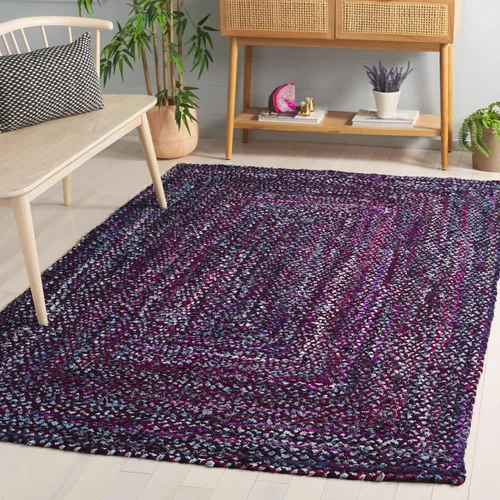 Miniatura 49 de SAFAVIEH Braided Collection - Alfombra de pasillo, 2 pies 3 pulgadas x 8 pies, color negro y azul, hecho a mano, reversible, ideal para dormitorio