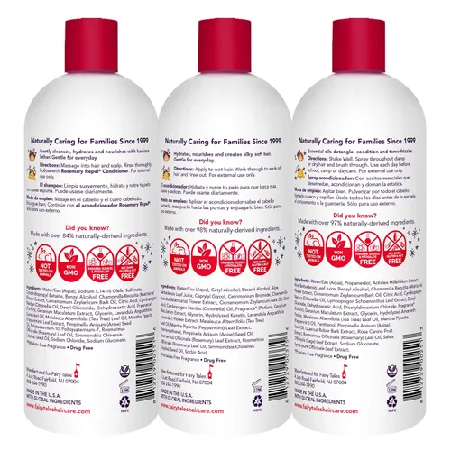 Miniatura 2 de Fairy Tales Romero Repel Daily Kids Champú, acondicionador y acondicionador Spray Recambio Trio – A los niños les gusta el olor, los piojos