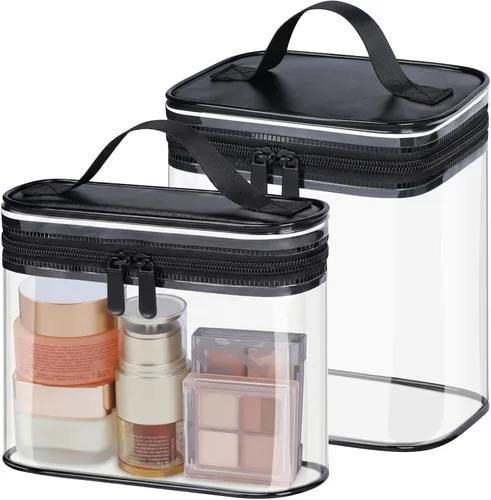 Miniatura 20 de PACKISM Neceser aprobado por la TSA, paquete de 2 – 1 mediano de cuarto de galón de mano de la TSA y 1 grande para equipaje facturado, bolsa de 4