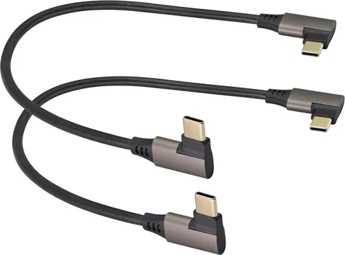 Miniatura 11 de Cable USB 3.1 tipo C de 90 grados en ángulo derecho e izquierdo 3.1 USB tipo C macho 4K a 60Hz Gen 2 Cable de extensión compatible con carga, datos