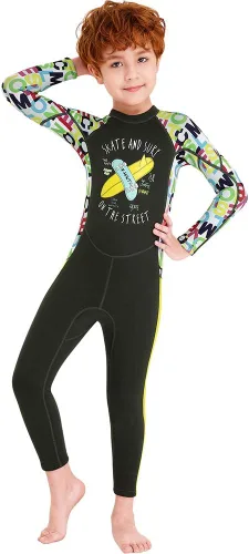 Miniatura 10 de Traje de neopreno de cuerpo completo para niños y niñas, traje de baño térmico de 0.098 pulgadas para niños pequeños, jóvenes, adolescentes, manga