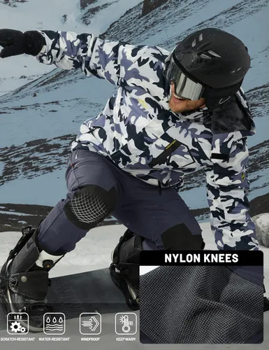 Miniatura 6 de TACVASEN Pantalones de esquí de nieve para hombre, pantalones de snowboard resistentes al agua, pantalones de senderismo con forro polar