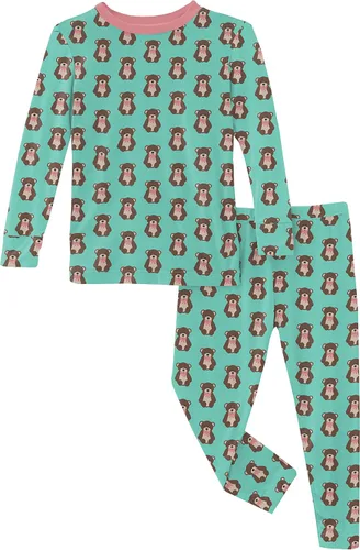 Miniatura 41 de KicKee Pants Conjunto de pijama de manga larga con estampado de piezas