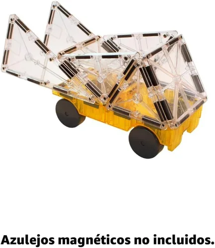 Miniatura 4 de MAGNA-TILES Coches – Juego de Construcción Magnético de 2 Piezas en Verde y Amarillo, La MARCA ORIGINAL de Construcción Magnética