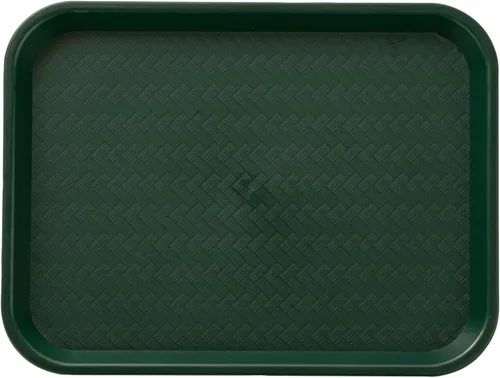 Miniatura 10 de Restaurantware Bandejas de comida rápida, paquete de 10 bandejas de plástico para cafetería, de 10 x 14 pulgadas, rectangulares verdes, aptas