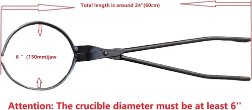 Miniatura 2 de LSMIITTH Pinzas y levantador de crisol de 26.5-35.3 lbs - Herramienta de fundición de metal 2 en 1, herramientas de fundición de fundición