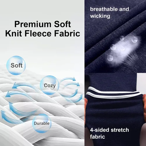 Miniatura 4 de Chrisuno Sudadera con capucha de forro polar suave para hombre, sudadera con capucha y cremallera