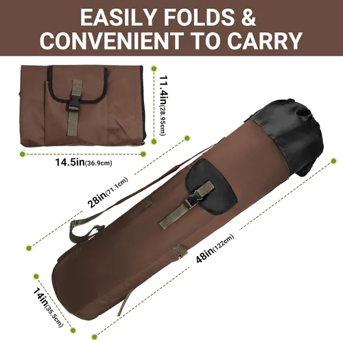 Miniatura 4 de FOUUAAOOU Bolsa para caña de pescar, bolsa para caña de pescar con tela Oxford plegable duradera, equipo de pesca portátil para hombres, regalos
