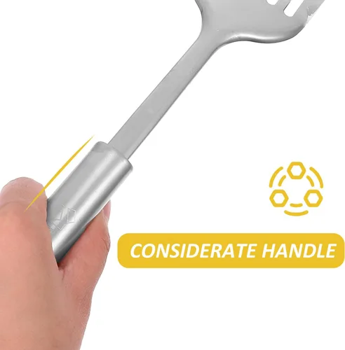 Miniatura 3 de BESPORTBLE Utensilios de cocina de acero inoxidable resistentes al calor con diseño ergonómico para cocinar en casa y almacenamiento ordenado