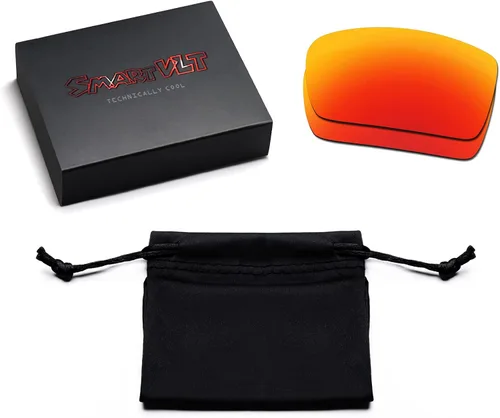 Miniatura 6 de SmartVLT Juego de 5 lentes de repuesto para hombre Oakley Fuel Cell OO9096 Combo Pack S01, Stealth Negro y fuego Rojo y azul hielo y plata Titanio