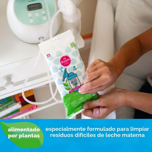 Miniatura 3 de Dapple Toallitas extractoras de leche para bebés, alimentadas por plantas, hipoalergénicas, eliminan los residuos de leche, sin enjuague, sin