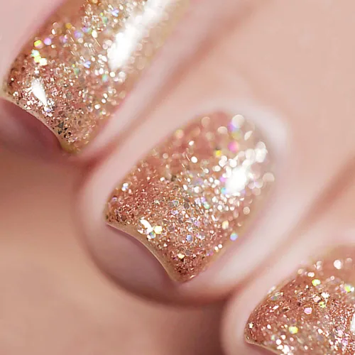 Miniatura 10 de Vishine - Esmalte de uñas de gel con purpurina de diamante, oro claro brillante, lámpara UV LED de desprendimiento brillante, color brillante