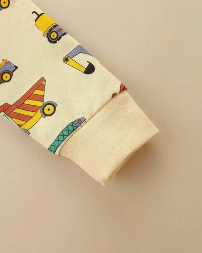 Miniatura 5 de Sudaderas divertidas con cuello redondo y estampado espacial de excavadora para niños, para otoño e invierno, de algodón