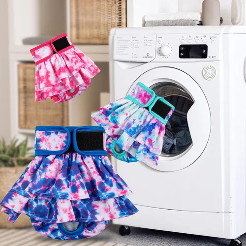 Miniatura 5 de Leekalos Pañales reutilizables para perras, fáciles de poner sin fugas, pañales para perros para el ciclo de calor, pañales para cachorros, pañales