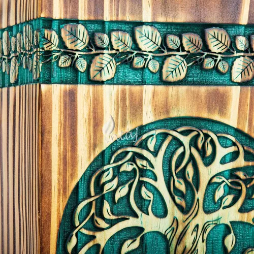 Miniatura 9 de Urna de palisandro hecha a mano para cenizas humanas, urnas de madera para adultos del árbol de la vida hechas a mano, urna de cremación fúnebre