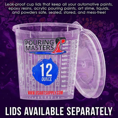 Miniatura 5 de Pouring Masters Vasos mezcladores de plástico graduados de 12 onzas (11.8 fl oz) (caja de 20) – Vasos de mezcla de pintura para resina epoxi, arte