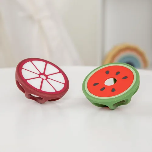 Miniatura 5 de Mordedores de silicona de mangostán y sandía, juguetes de dentición para bebés, artículos esenciales para recién nacidos, diseño fácil de sostener