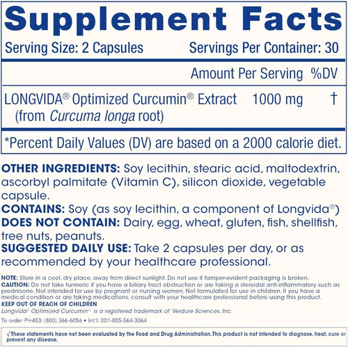 Miniatura 6 de ProHealth Suplemento de curcumina de cúrcuma: 285 veces más biodisponible, desarrollado por neurocientíficos. 1000 mg de extracto concentrado