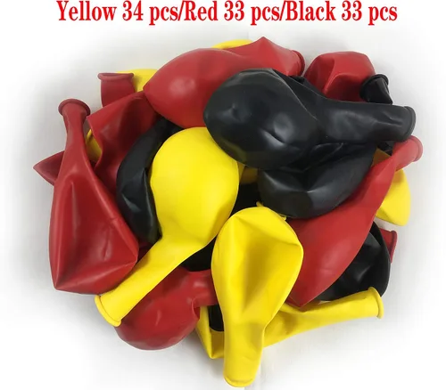 Miniatura 4 de KADBANER Globos rojos, amarillos y negros, paquete de 100 globos de látex de 12 pulgadas