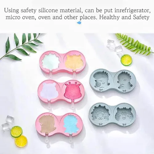 Miniatura 5 de AuraGlor Juego de 2 moldes para hacer paletas, moldes para helados, moldes para hacer helados, accesorios de cocina, fácil liberación, leche