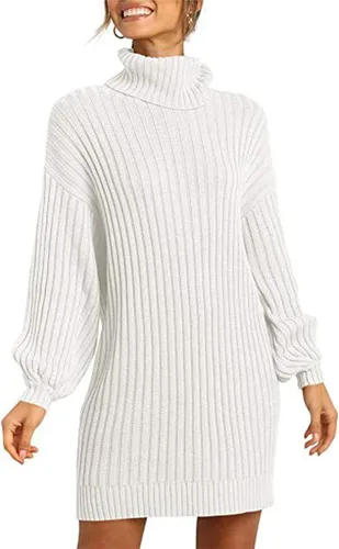 Miniatura 6 de Aumoo Vestidos largos de manga farol para mujer, vestido suéter de trabajo para mujer