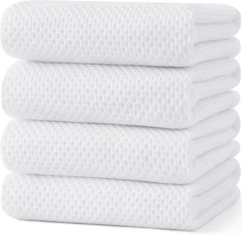 Miniatura 118 de Kitinjoy - Paños de cocina de 100 % algodón, tela de tejido gofrado, paño de limpieza ultrasuave, absorbente y de secado rápido. Gris Oscuro