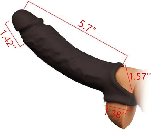Funda extensora de manga de textura suave para hombres y hombres, contorno de manga de extensión de mejora, el mejor regalo (negro, 8 pulgadas)