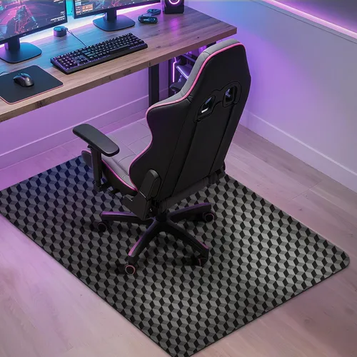 AiBOB Tapete para silla de juegos para suelos de madera dura, tapete para silla de oficina de 48 x 36 pulgadas para suelos duros y de azulejos, Negro