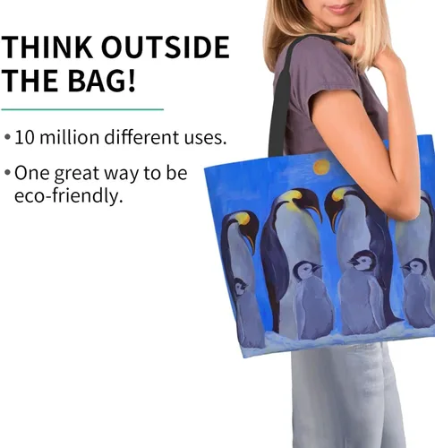 Miniatura 6 de Famame Canvas Tote Bag Large Women Casual Shoulder Bag Handbag Reusable Multipurpose Shopping Grocery Bag