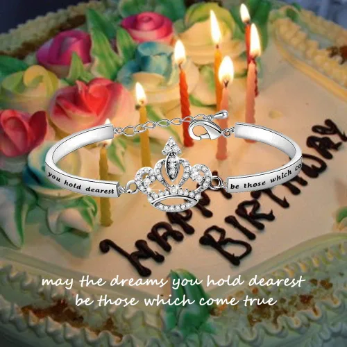 Miniatura 6 de LQRI Regalo de quinceañera Sweet 15 Gift Princess Crown Bracelet May the Dreams You Hold Dearest Be Those 15th Birthday Gift