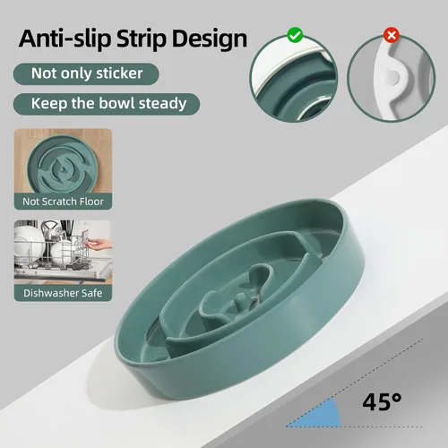 Miniatura 4 de Havniva Tazón de cerámica de 0.9 tazas para perros de alimentación lenta para perros pequeños, alimentador lento para mascotas de 6.1 pulgadas, 1 x