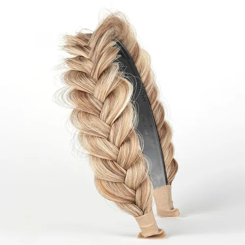 Miniatura 9 de Banda ancha trenzada para el cabello, accesorios para el cabello, banda elástica antideslizante para mujeres y niñas (A1002)