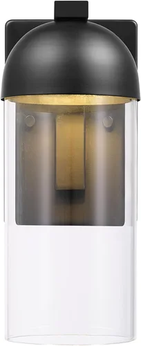 Miniatura 6 de GLOBE 60000023 - Lámpara de pared eléctrica LED integrada de 12 W, color negro mate, pantalla de cristal transparente, luz de porche, luces de pared
