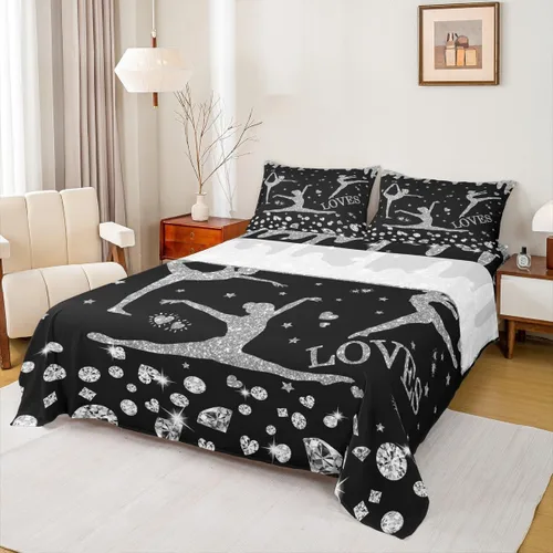 Miniatura 40 de Erosebridal Juego de sábanas de gimnasia para niñas y niños, tamaño individual, juego de sábanas de teñido anudado arcoíris, juego de ropa de cama
