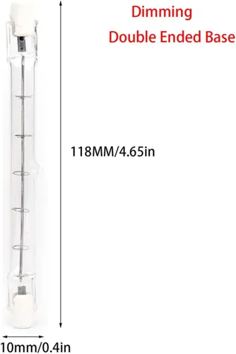 Miniatura 2 de 5 bombillas halógenas R7S 4.646 in T3 300 W tipo J 500 W R7S bombillas halógenas J118 R7S 230 V 200 W reflector lineal de doble extremo regulable