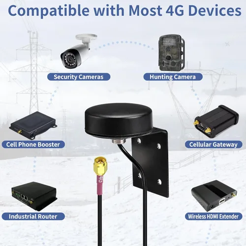 Miniatura 5 de Superbat Antena 4G LTE para exteriores, montaje en pared, impermeable, para cámara de rastreo celular para Verizon AT&T T-Mobile Sprint 4G LTE
