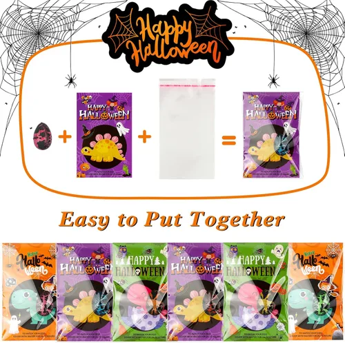 Miniatura 6 de ANPHILE Recuerdos de fiesta de Halloween, paquete de 30 huevos de dinosaurio para incubar de Halloween, rellenos de bolsas de regalos de Halloween a