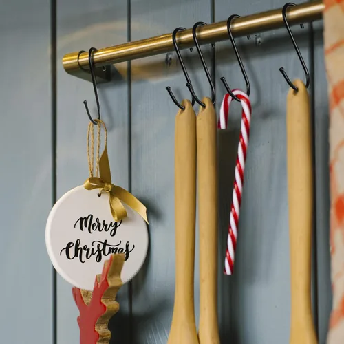 Miniatura 8 de Paquete de 30 ganchos negros en S para colgar de 3.5 pulgadas, ganchos de metal resistentes y duraderos, ganchos de acero al carbono en forma de S