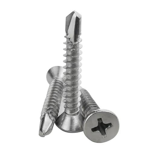 Miniatura 9 de 120 tornillos de chapa metálica de cabeza plana #8 x 1, tornillos de cabeza plana de acero inoxidable 410, tornillos autorroscantes de cabeza