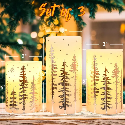Miniatura 2 de Velas LED sin llama de copo de nieve con control remoto y temporizador, velas de vidrio electrochapado operadas por batería, velas LED parpadeantes