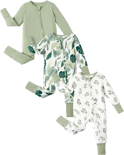 Miniatura 9 de PATPAT Baby Footies - Mameluco de viscosa de bambú para niños y niñas, con cremallera y suela antideslizante, ropa infantil con pies y sin pies