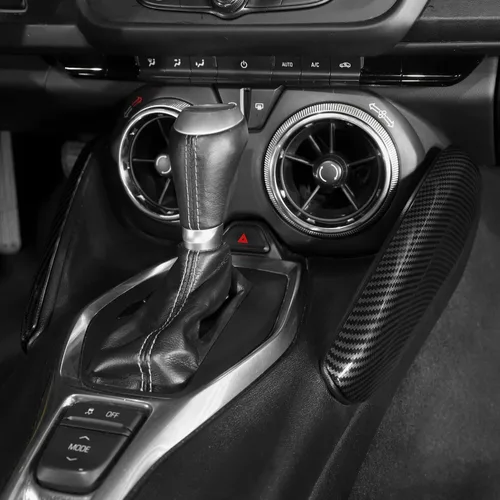 Miniatura 7 de Cubierta lateral de panel de palanca de cambios de fibra de carbono para Chevrolet Chevy Camaro 2016-2026, accesorios interiores