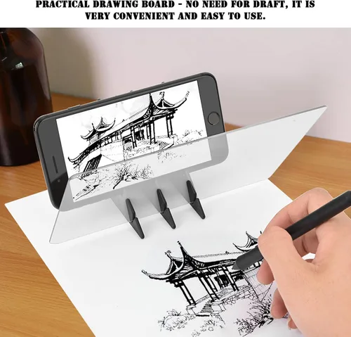 Miniatura 2 de Ejoyous Tablero de plantilla portátil, caja de luz, tablero de dibujo, dibujo, espejo, reflejo, atenuación, copia, pintura, limitación, herramienta