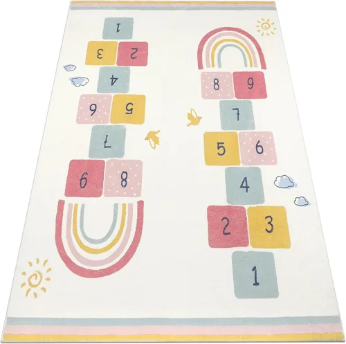 Miniatura 9 de Topotdor Alfombras de juego con diseño de cielo arcoíris, alfombra suave para dormitorio, sala de juegos, guardería, gran regalo para niñas y niños